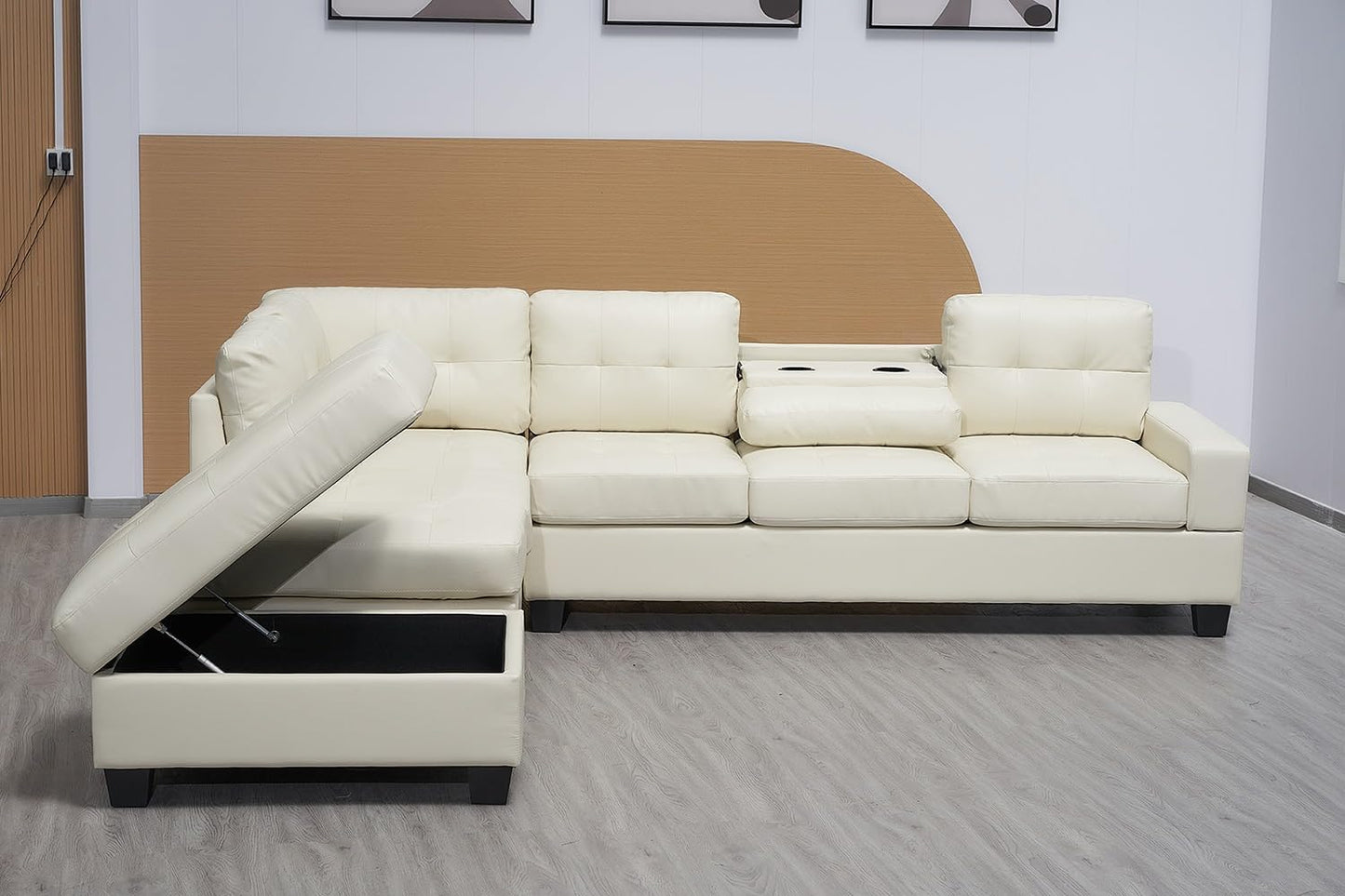 Western Bonded Leather Corner Sofa