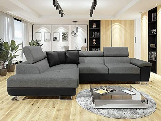 Anton Black & Grey Fabric Sofa Bed