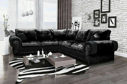 Crushed Velvet Corner Sofas