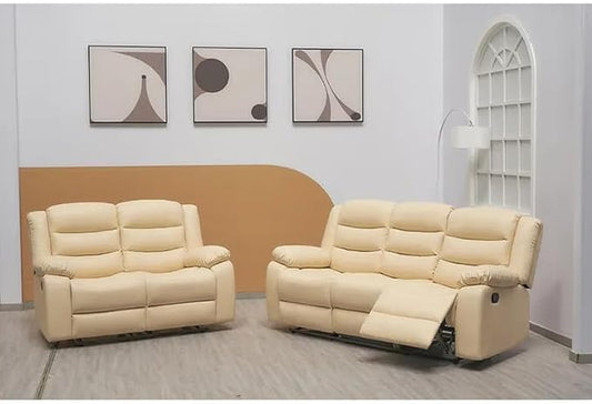 Roma Recliner Bonded Leather Sofa Set