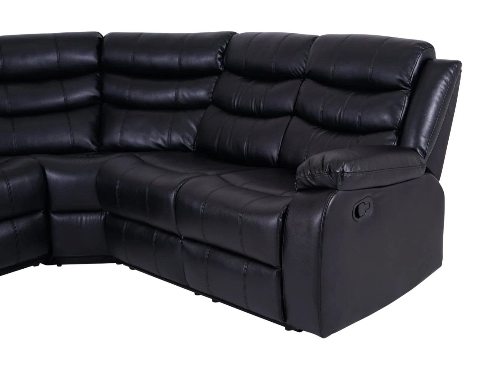 Black Leather Recliner Corner Sofa 2
