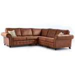 brown leather corner couch