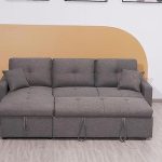 Grey Fabric Corner Sofa Bed F2