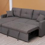 Grey Fabric Corner Sofa Bed F4