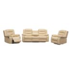 Cream Leather Couch Suite