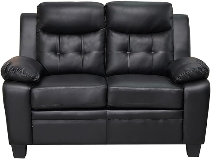 Stationary Black 2 Seater Sofa