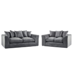 Grey Plush Fabric Sofa