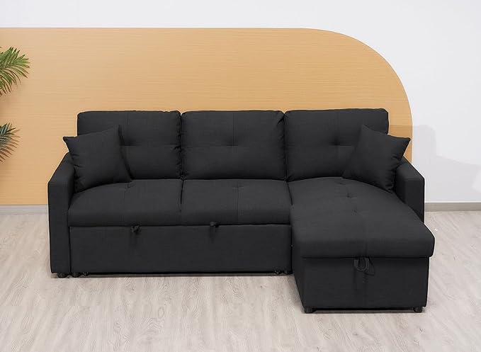 Black Fabric Sofa Bed