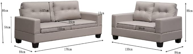 CUBE Bonded Leather 3+2 Seater Sofa D