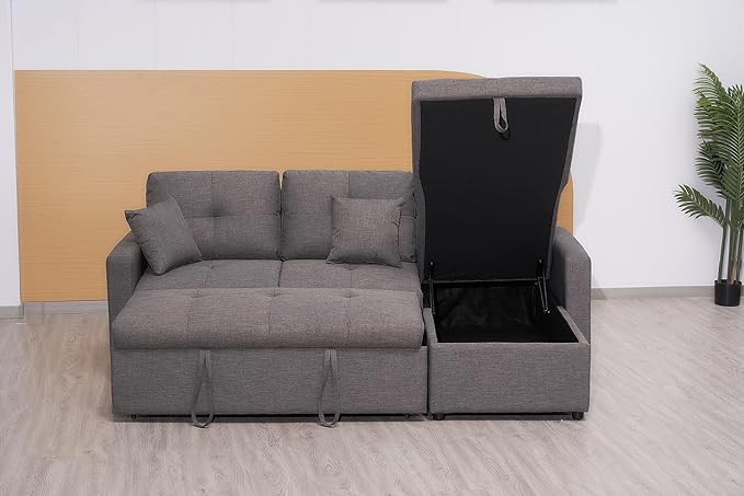 Grey Fabric Sofa Bed 11