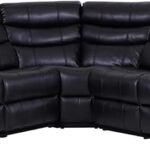 Black Bonded Leather Recliner Cheap Corner Couch