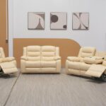 Roma Recliner Cream Bonded Leather 3+2+1 Seater